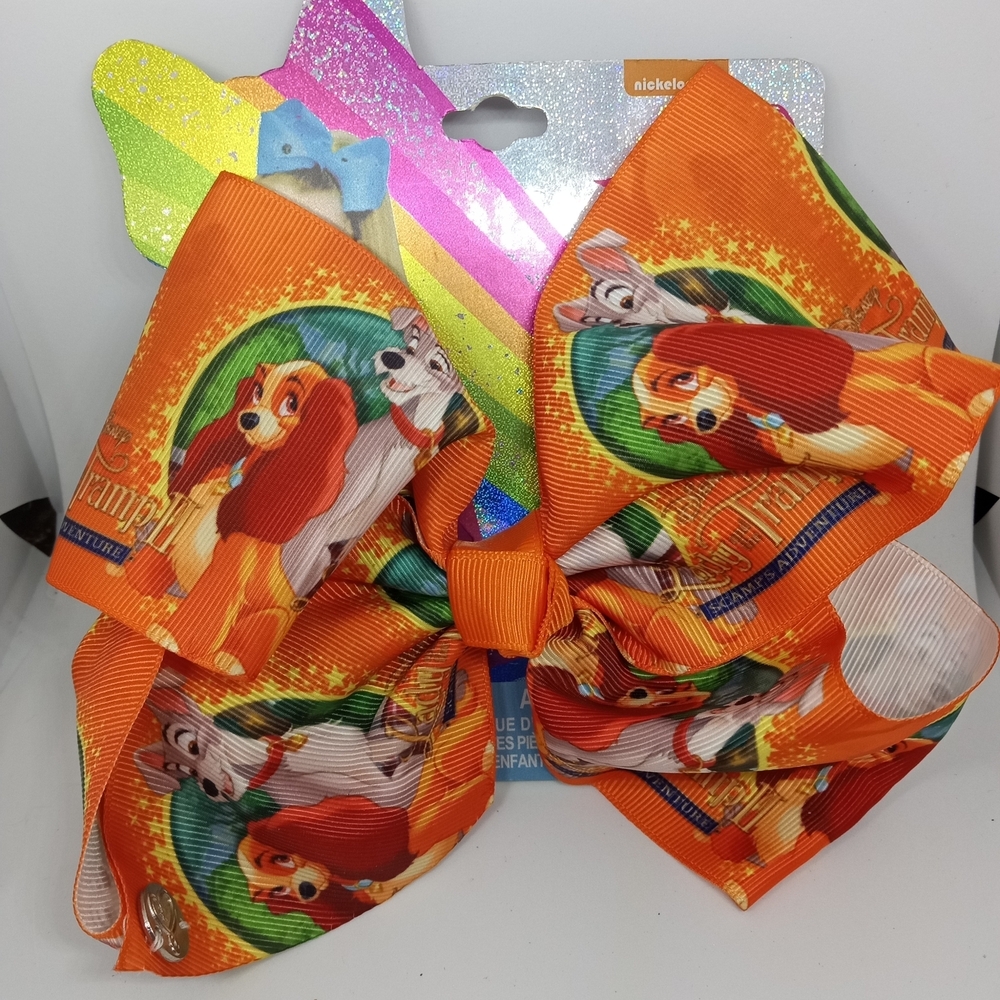 JoJo Siwa Orange Hair Bow with Cartoon Characters